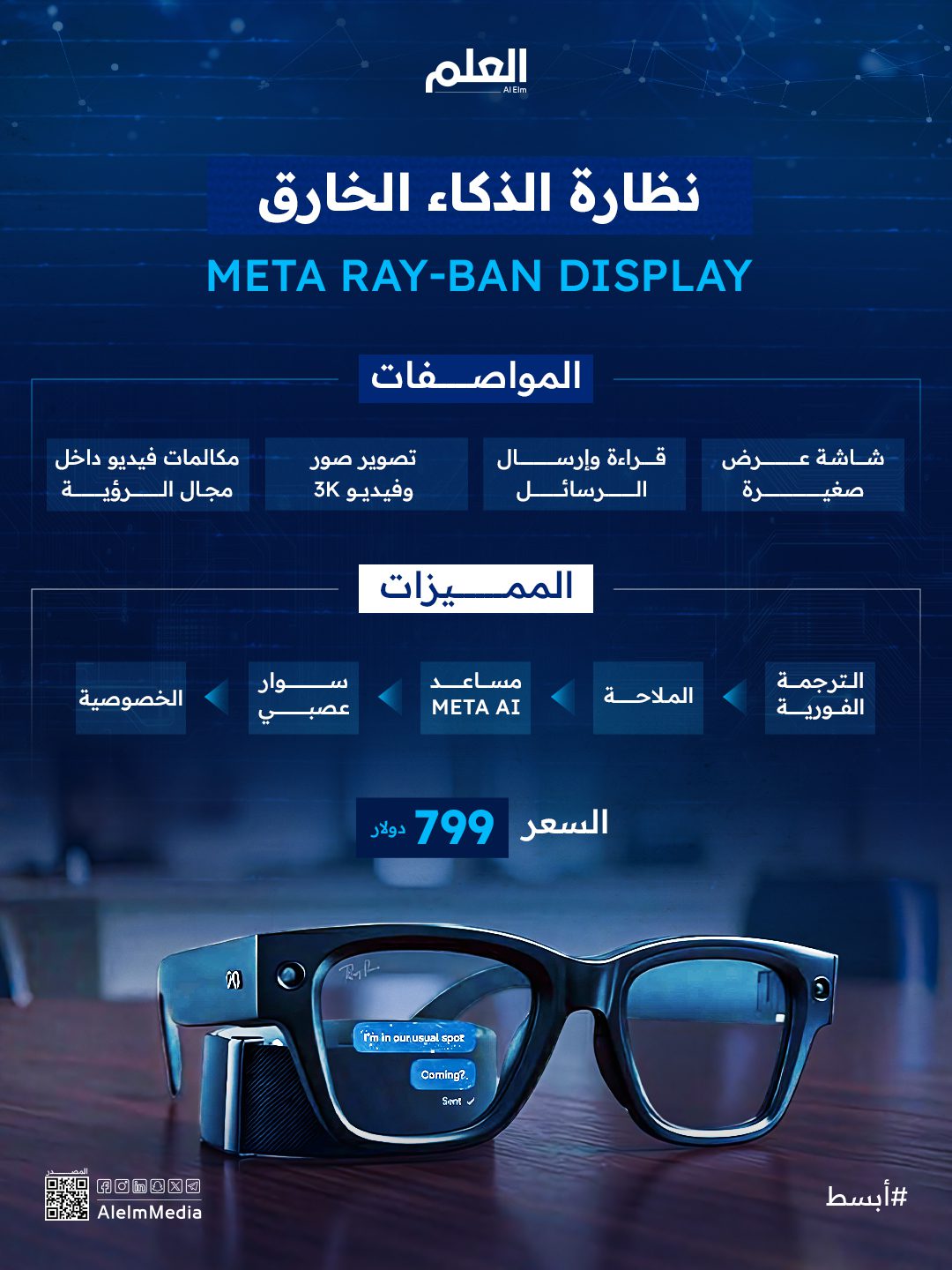 إنفوجرافيك| نظارات ميتا المدعومة بالذكاء الاصطناعي - العلم